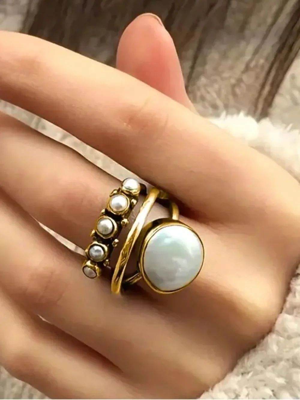 Boho pearl ring M1841